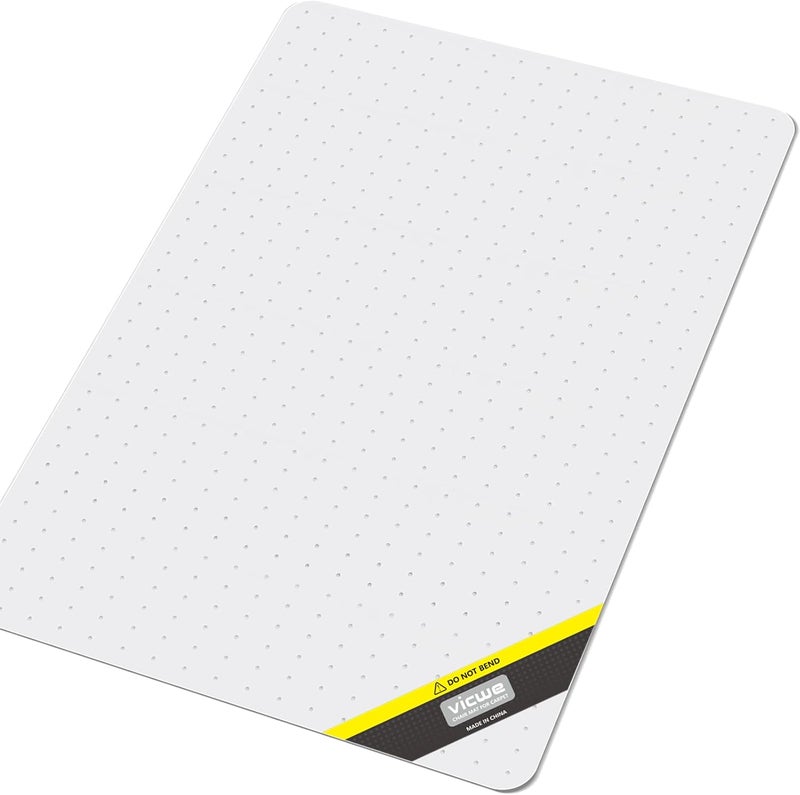 Vicwe Office Chair Mat for Carpet, 32''x 48'' Computer Desk Chair Mat for Carpeted Floors, Easy Rolling Hard Mat for Office Chair on Carpets, Anti-Slip Carpet Protector Mat Clear,Ship Flat - Image 1